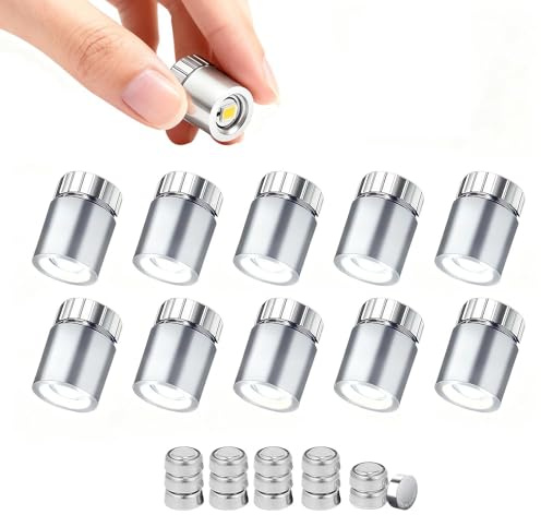 ALEGRE® Mini Led Licht,10 STK Mini Led Lichter für Puppenhaus Licht, Weiß Micro LEDs Minie Lichte mit 15 Batterie, Miniatur Lichter für Vitrinen, Spielzeug Bausteine, Laternen, Puppenhaus Beleuchtung