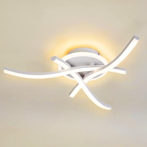 MELAYR 4760703 Moderne Deckenleuchte LED 3000K/4500K/6500K Deckenlampe | Weiß 8-15s Memory CRI≥80 Ceiling Lights für Wohnzimmer Schlafzimmer Büro Küche Esszimmer und Flur