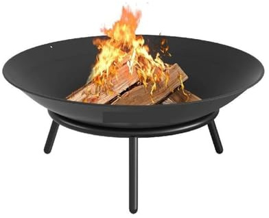 Foyer extérieur, Brasero Bol BBQ poêle 22 ''28'' 30 ''en Acier Carbone/Fonte for Garder Chaud, patios extérieurs terrasse Barbecue d'arrière-Cour pour terrasse, Jardin(30 inch Cast Iron)