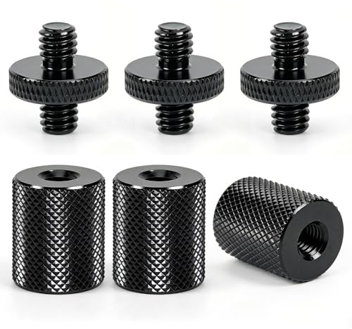 6 Stück Stativ Adapter,Gewindeadapter Aluminiumlegierung,1/4 Auf 1/4 Zoll Stativ Schraube Adapter Für Kamera Mikrofonstativ Lampenstative