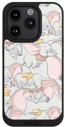 Handyhülle für Apple iPhone 15 Pro Hülle kompatibel mit MagSafe Silikon Case Schwarz Elefant Dumbo Disney
