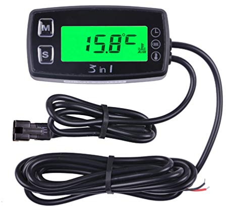 3 in 1 TEMP METER Thermometer Voltmeter Uhr Temperatur SENSOR Spannungsmesser für Pit Bike Motorrad Snowmobile ATV Boot Öl