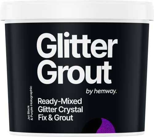 Hemway | Black Ready Mixed Glitter Grout 2.5L / 4.5KG - Purple Holographic