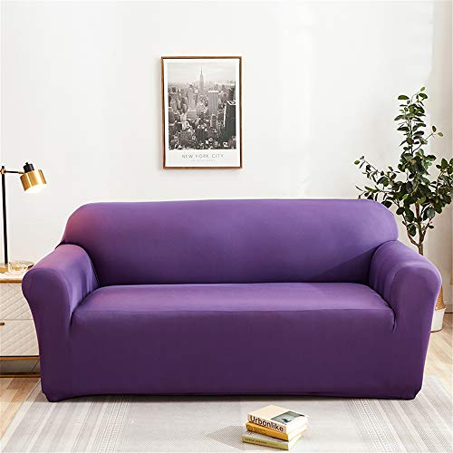 Surwin Sofabezug Sofa Überwürfe 1 2 3 4 Sitzer, Muster Elastische Universal Sofahusse Sofa Abdeckung Stretch Schonbezug Couchbezug für Armlehnen Sofa (lila,4 Sitzer (235-300cm))