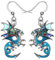 Emaille-Legierung Drachen Ohrringe Fantasy Dinosaurier Drop Dangle Mode Schmuck für Frauen Mädchen Charme Geschenk (Blau)