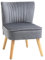 HOMCOM Velvet Accent Chair Occasional Tub Seat Padding Curved Back with Wood Frame Legs Home Furniture Grey