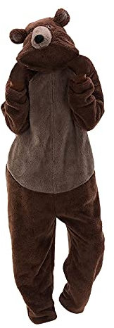 Pigiama Intero da Uomo e Donna Caldo Pigiamone in Pile con Cappuccio Panda Invernale Tuta Costume Animale per Carnevale Monopezzo Onesies Unisex Pigiama Intero con Cerniera