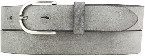 BELTINGER Damen-Gürtel aus Weichem Vollrindleder im Vintage-Look 3 cm | Schmaler Ledergürtel im Used-Look | Dunkelgrau 115cm