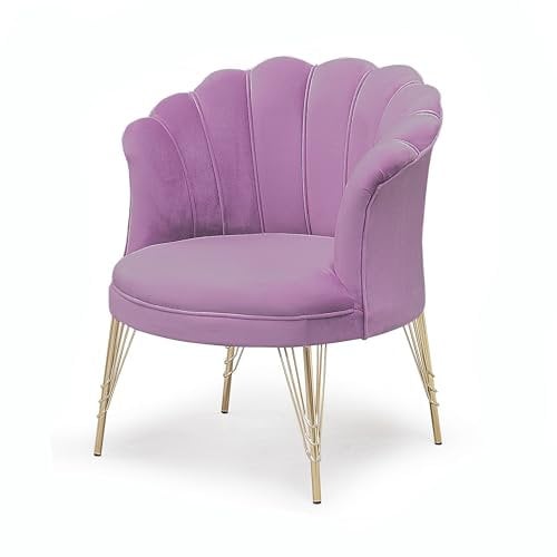 Totò Piccinni Poltroncina PETALO in velluto imbottita gambe in metallo design top (Rosa)