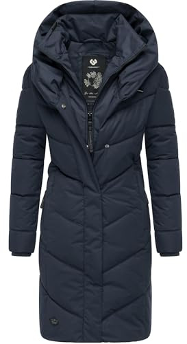 Ragwear Damen Winter-Steppmantel Natalka wasserdicht mit großer Kapuze | Länge: oberschenkellang | Wärmegrad 3 von 3 – warm gefüttert | lang geschnitten | große gefütterte Kapuze