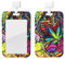 Multicolor Leaf Weed Art ID Badge Holder with Lanyard Vertical ID Card Protector Name Tag Badge Holder with Clear Window ID Card Name Badge Holder for Nurse Doctor Office Supplies
