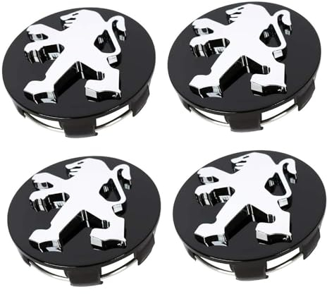 4 Stück Radnabenkappen für Peugeot 60MM, Felgendeckel Felgenkappen Nabenkappen Nabendeckel Radnabenabdeckung Radnabendeckel Reifen Felgen