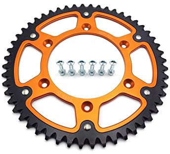 Ritzel Stahl universal, 51T 52T Hinten Kettenrad 520 Kette Kettenblatt Bremsscheibe Trommel Platte Kompatibel Mit EXC Motorrad Zubehör(52t Sprocket)