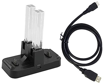 DOITOOL Estación De Carga para 2 Controladores Cargador Múltiple Roja Compatible Switch Pro