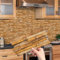 12 fogli di piastrelle adesive effetto legno, per cucina, bagno, piastrelle autoadesive da parete, impermeabili, colore naturale