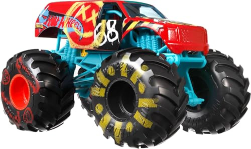 Hot Wheels Monster Trucks, übergroßer Monstertruck, Maßstab 1:24, Druckguss-Spielzeug-Truck mit riesigen Rädern und coolen Designs