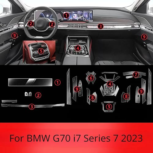 JiAnFacAI For BMW G70 i7 Series 7 2023 Car Interior Film,car Interior PPF Paint Protection Film Console Scratch Resistant Repair TPU Film accessories