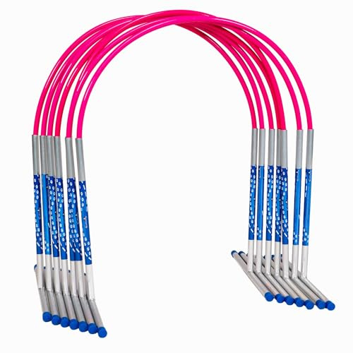 Lot de 6 cerceaux d'agilité Hoopers NADAC Hoopers Agility Hoops (grand pack) en aluminium (sans barre centrale) (rose)