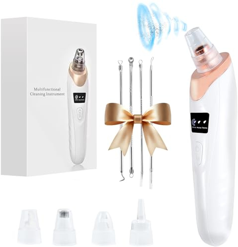 Blackhead Remover Vacuum, cupeohome Pore Vacuum with 3 Adjustable Suction Power Modes, Black Head Remover Deep Cleansing Pores Blackhead Remover Tool with 5 Replaceable Suction Heads