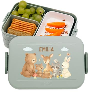 Bärenfreunde MEPAL Müslibecher to go Edelstahl mit Namen, Joghurtbecher | Isolierter Thermo Behälter zum Beschriften für Kinder oder Erwachsene, personalisierter Müsli Becher inklusive Löffel