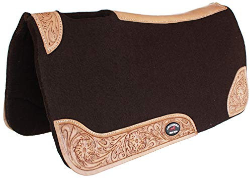 CHALLENGER Pferde-Sattel PAD Western Konturen Wollfilz Feuchtigkeitstransport braun 39RT03BR