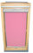 Rollo für VELUX Dachfenster Abdunkelungsrollo Komfort Premium für TYP GGL/GPL/GGU/GPU - UK08 - Farbe rosa - mit BLENDE und Haltekrallen - KLICK Montage