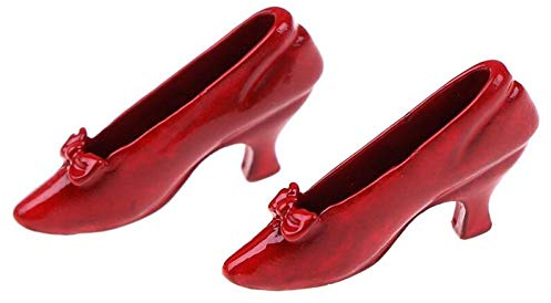 BYFRI 01.12 Miniatur-rote Schuhe Mit Hohen Absätzen Puppenhaus Dekoration Zubehör 1pair