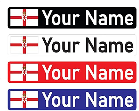 Pack of 10 NIR Bike Decals - Personalised Flag Name Stickers for Cycle Frame (60 x 10 mm) Waterproof Bike Stickers for Frame Packwith®