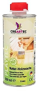 Artidee CREARTEC - Natur Holzwachs - für hohe Wiederstandsfähigkeit und einzigartige Haptik - 250ml - Made in Germany