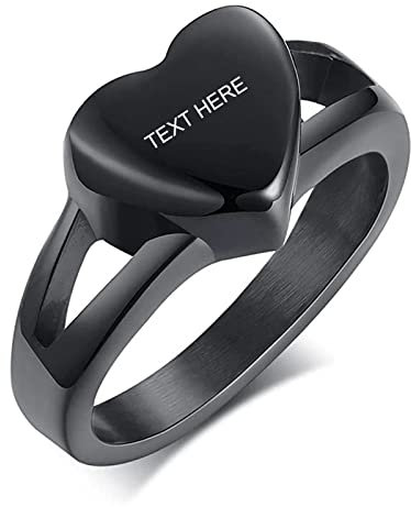 Gualiy Urne Ring für Asche, Ringe Edelstahl Damen Urne Ringe Damen Mit Herz Memorial Schmuck Schmuck für Frauen Größe 60 (19.1)
