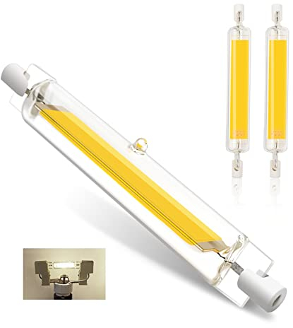 R7S LED Lampen 118mm, 10W Birne, Natürliches Weiß 4500K, 1000LM, ersatz für 100W Halogenstäbe, R7S Doppelsockel Linear Leuchtmittel, 360° Abstrahlwinkel Deckenfluter, 2er Pack