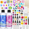 ZOPALY Epoxidharz Set Anfänger 400ml, 1:1 Verhältnis Epoxy Resin Glasklar Harz Gießen Set mit Epoxidharz Formen, Farben, Trockenblumen, Glitzer, für Schmuckherstellung Schlüsselanhänger Anhänger