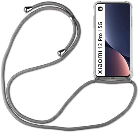 betterfon Hülle Kompatibel mit Xiaomi 12 Pro | Handykette Smartphone Halskette Hülle mit Band | Handyhülle mit Kordel zum Umhängen Kompatibel für 12 Pro | Grau