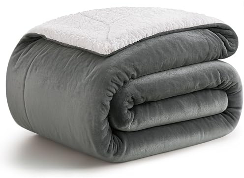 KANKAEU Kuscheldecke 160x200 cm, 550 GSM Extrem Weiche & Dicke Decke, Beidseitig Flanell und Sherpa, Wohndecke für Sofa, Bett, Couch, Winter, Maschinenwaschbar, Geschenk