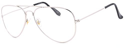NEW VISION Lesebrille, Pilotenbrille Herren Unisex, Metallrahmen Klassische Retro Lesebrillen NV8132, Lesehilfe für Damen Herren (Silber, 2, Dioptrien)