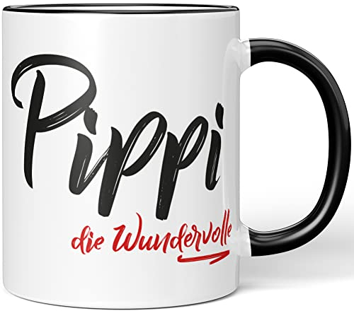 JUNIWORDS Tasse, Pippi, die Wundervolle, Schwarz (5283882)