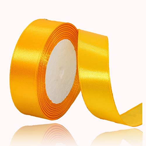 Nastri Giallo 20mm, 23 metri Nastro di Raso Giallo per l'imballaggio di regali, Artigianato fai da te, Bows Making, Mazzi di fiori, Palloncini, Festa nuziale e Decorazioni per torte