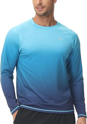 YuKaiChen Rashguard Herren Schwimmen Langarmshirt Schwimm Tshirt Schnelltrocknend Atmungsaktiv Surfen Angeln Wandern Top