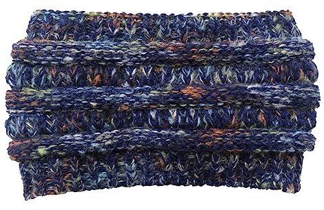 Yurosiay Damen Winter Stirnband Bunt Gestrickte Stirnband Verdicken Fleece Haarband Weiche Elastische Kopfband Breit Damen Wärmer Strick Stirnband Strick Headwrap für Frauen Mädchen Navy blau