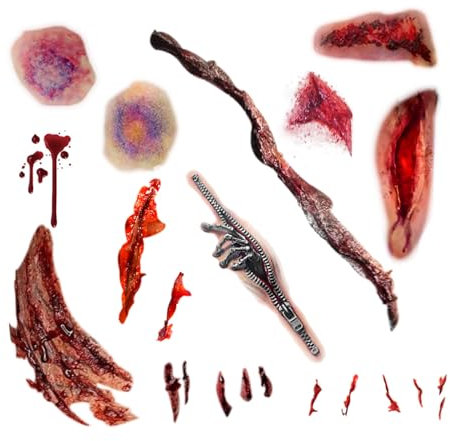 Halloween Make Up Accessories Stickers Temporary Tattoo, CARGEN 3 Sheets Halloween Face Scar Zombie Scabs Bloody Wound Cosplay Party Scar Tattoo, Masquerade Prank Prop Decorations