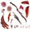 Tatouage Temporaire Halloween Fausse Cicatrice Blessure, CARGEN 3 Feuilles de Autocollants de Cicatrices de Visage D'Halloween, Plaies Sanglantes Scar Croûtes de Zombie Mascarade Décorations