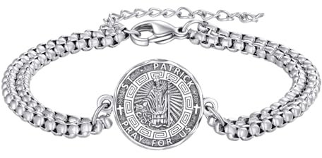 YFN Heiliger Patrick Armband Sterling Silber Religiöse Beschützer Armband St Patrick Schmuck Saint Patrick Geschenke für Damen Herren