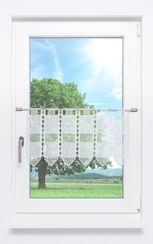 LYSEL Scheibengardine Kreuzchen Design (Bx H) 40cm * 30cm Weiß/Rohweiß