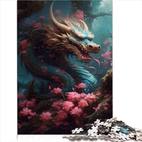 Japanische Drachenkirsche, einfache Puzzles für Erwachsene, 1000 Teile, Puzzle für Erwachsene, Puzzle-Geschenke, Heimdekoration, 1000 Teile (26 x 38 cm)