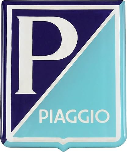 Targhetta scritta adesiva stemma P.iaggio RESINATA per scudo anteriore - P.iaggio 125 Vespa Sprint Super GT GTR GL GS - CI2310