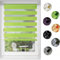 Thermorollo Verdunkelungsrollo 100 x 300 cm 100% Verdunkelung Sonnenschutz Duo Rollos Fensterrollo Klemmrollos inkl. Montagematerial, für Fenster und Tür, Grün