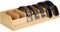 DBREAKS Gürtel Aufbewahrung, 7 Fächer Gürtelorganizer, Bambus Gürtel-Vitrine, Gürtel Aufbewahrungsbox, Gürtelhalter Box für Schrank und Schublade, Gürtel-Belt Organizer (Original Holzfarbe)