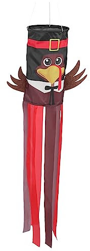 KONTONTY 1 X Windsack Für Draußen Gross Thanksgiving-truthahn-windsack Aus Polyestergewebe Für Herbstdeko Draußen