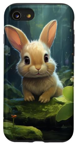 Süße Kaninchen und Hasen Hülle für iPhone SE (2020) / 7 / 8