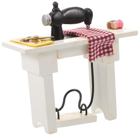 VICASKY Miniatur Nähmaschinen Deko Vintage Stil Für Miniaturmöbel Und Fotorequisiten Weiß